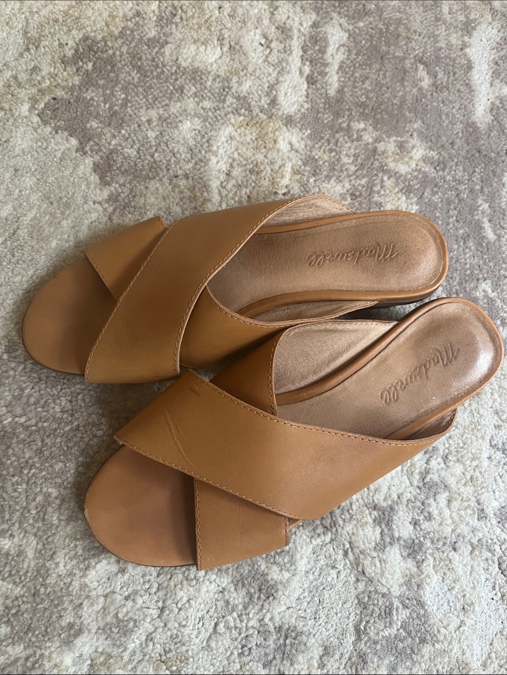 Madewell Ruthie Crisscross Mule Tan Leather Size 7